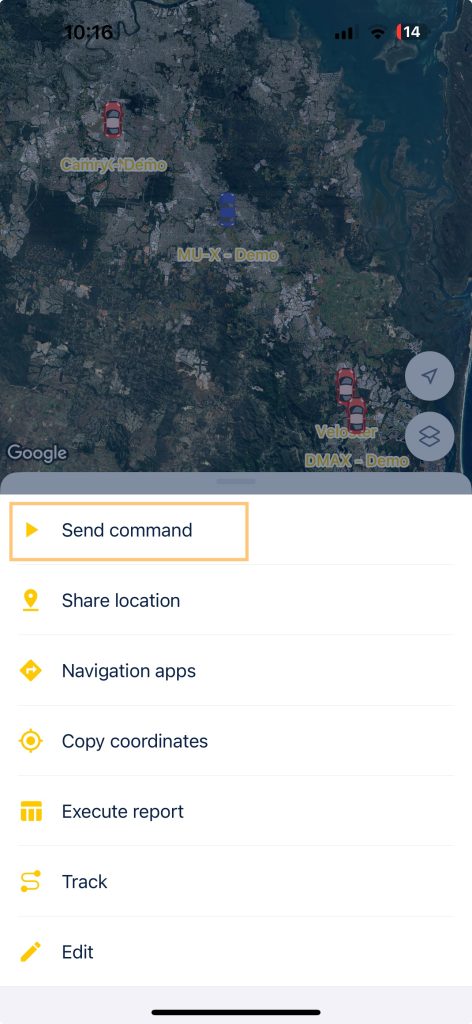Fleet Watch Mobile Command List